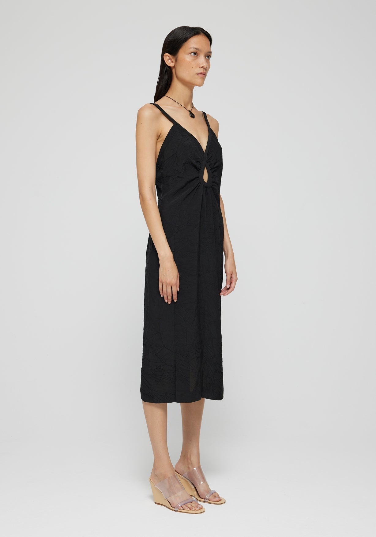 RÓHE SHORT ORGANIC SHAPED DRESS - NOIR