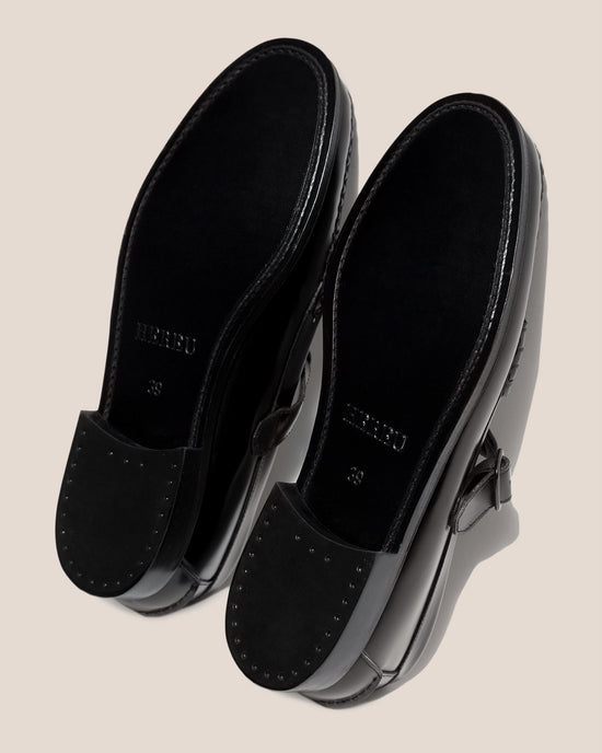 HEREU MEN SOLLER T-BAR MOCASSIN - BLACK