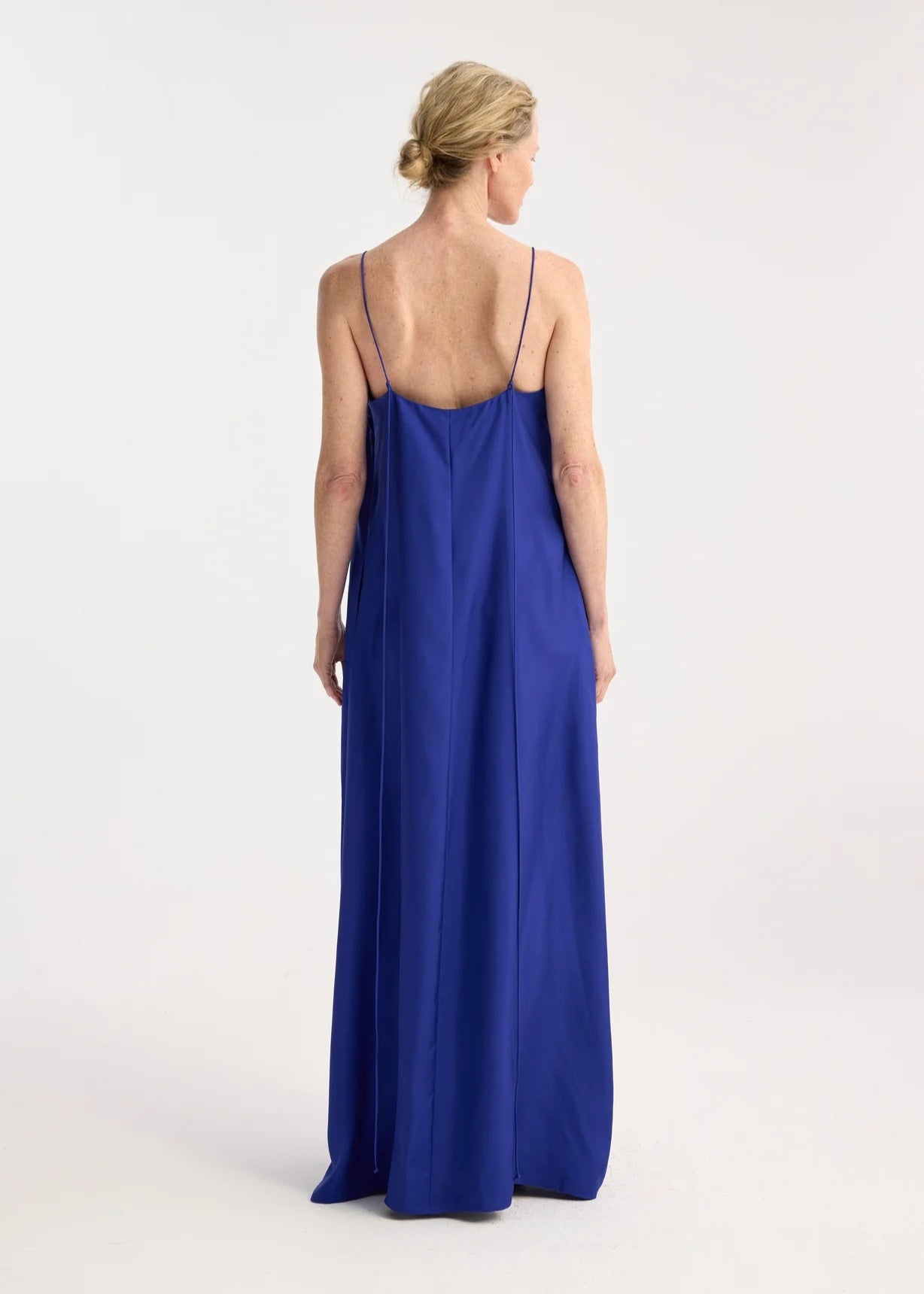 RÓHE SILK STRAP DRESS - ELECTRIC BLUE