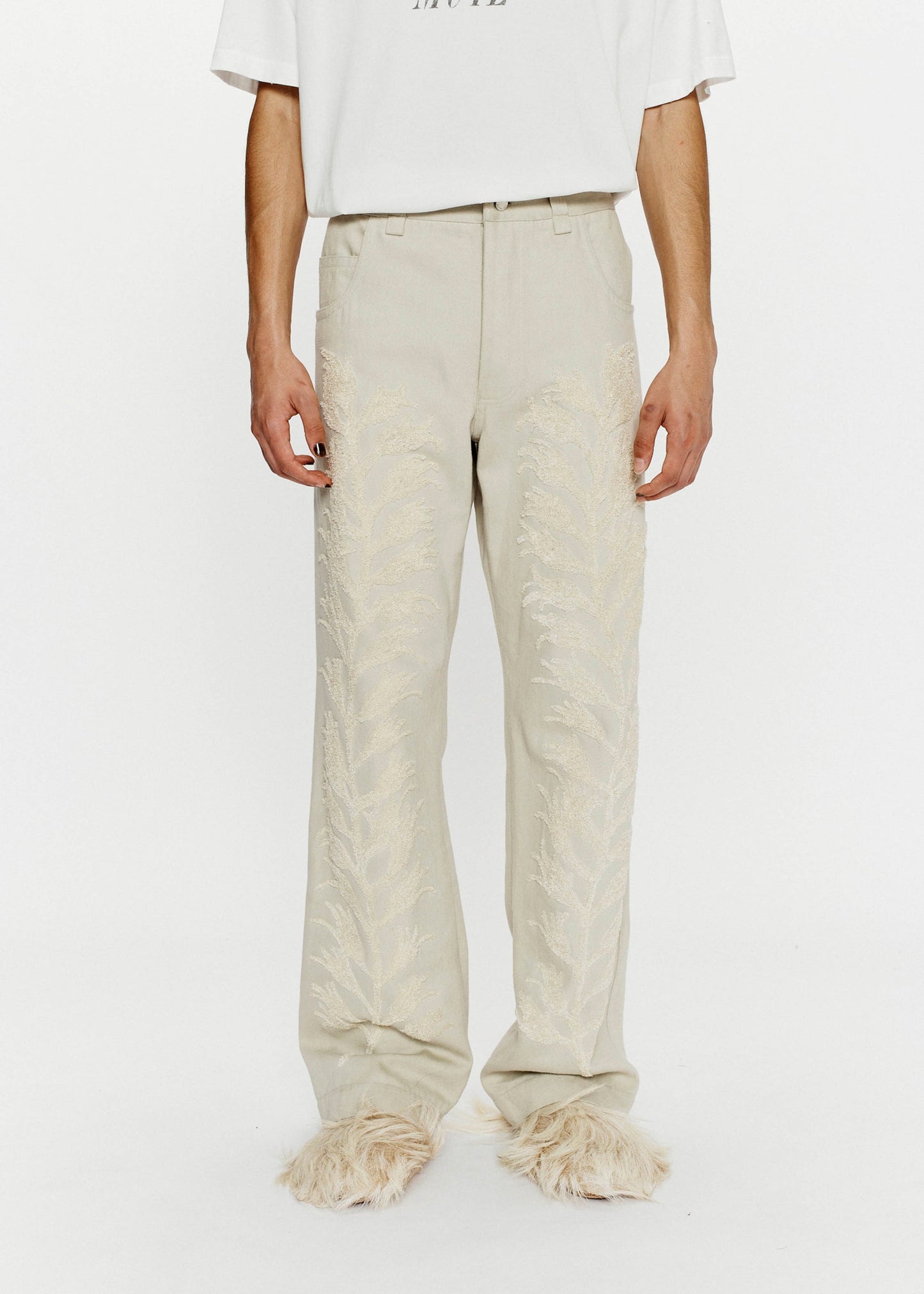 SONG FOR THE MUTE FERN LONG WORK PANTS - BONE