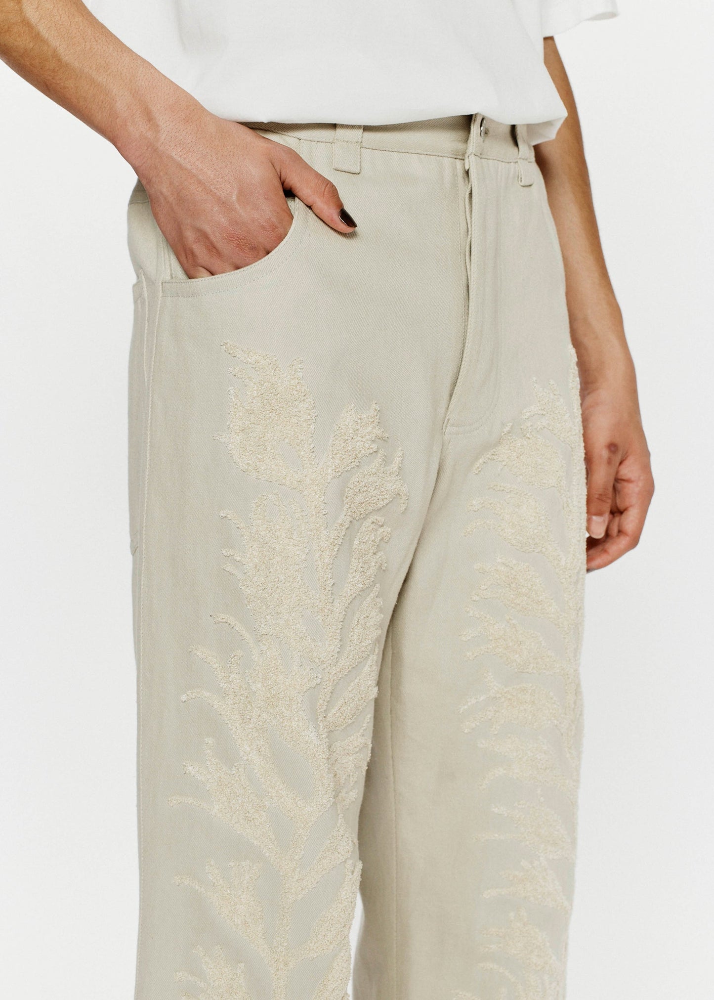 SONG FOR THE MUTE FERN LONG WORK PANTS - BONE