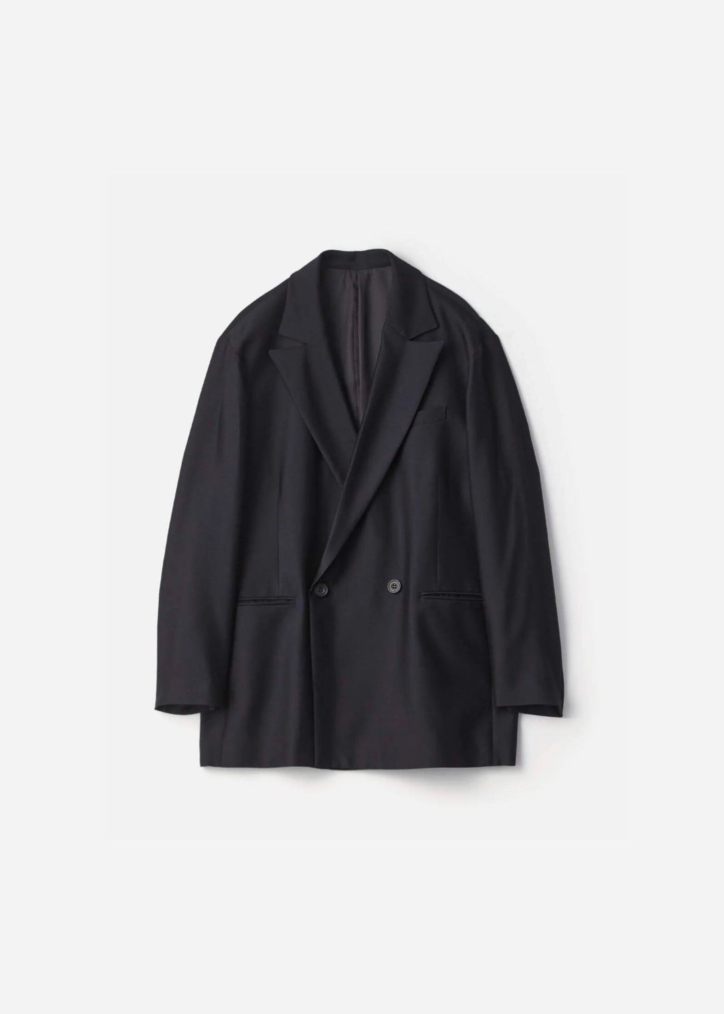 SSSTEIN OVERSIZED PEAK LAPEL LONG JACKET - DARK NAVY