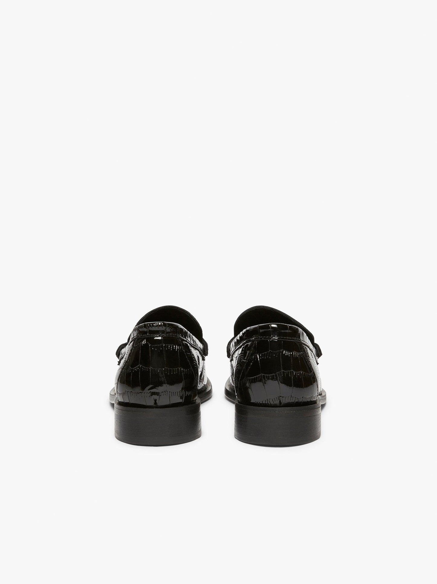 G.H.BASS WEEJUNS ALICE SQUARE TOE - BLACK CROCO