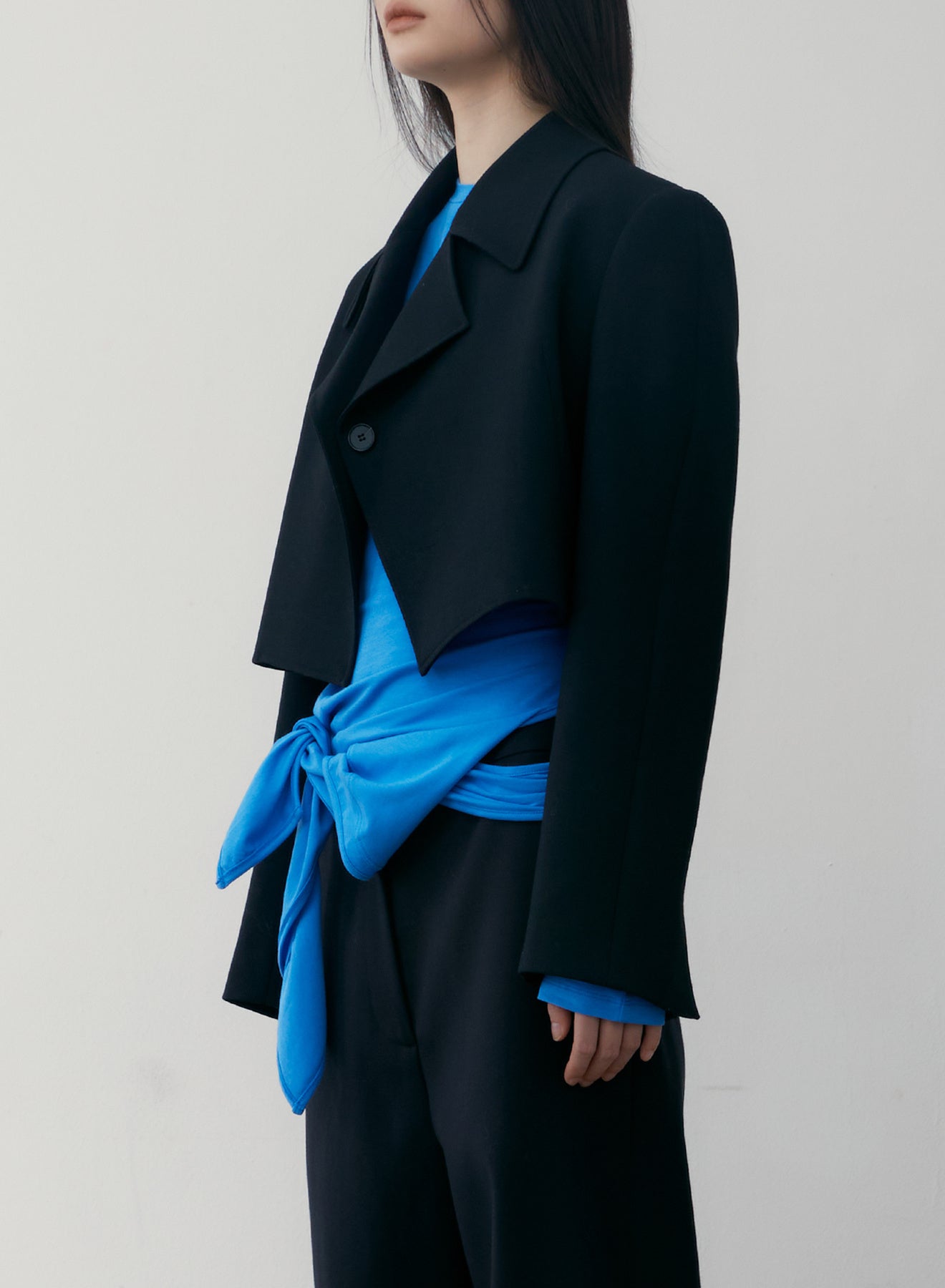 LOW CLASSIC WOOL SHORT JACKET - BLACK