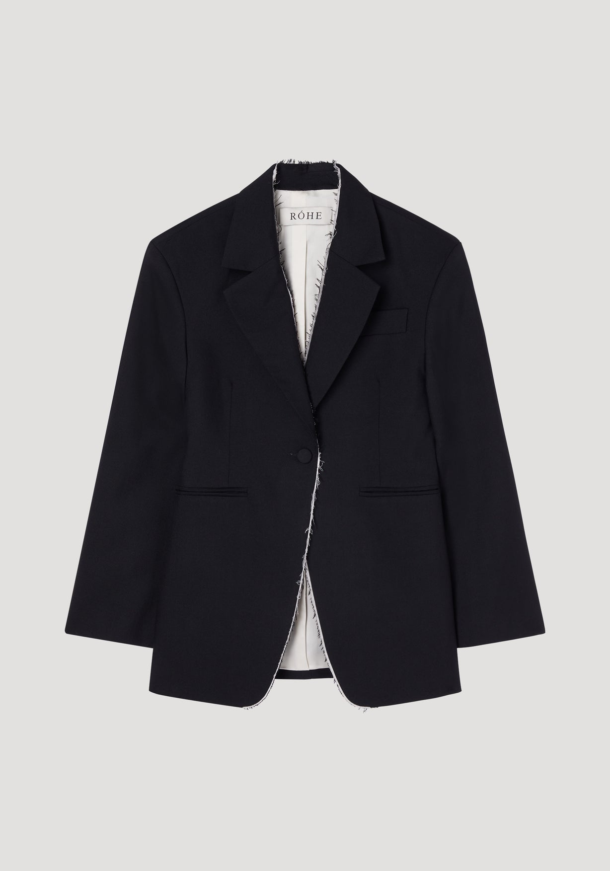 RÓHE RAW EDGE WAISTED BLAZER - NOIR