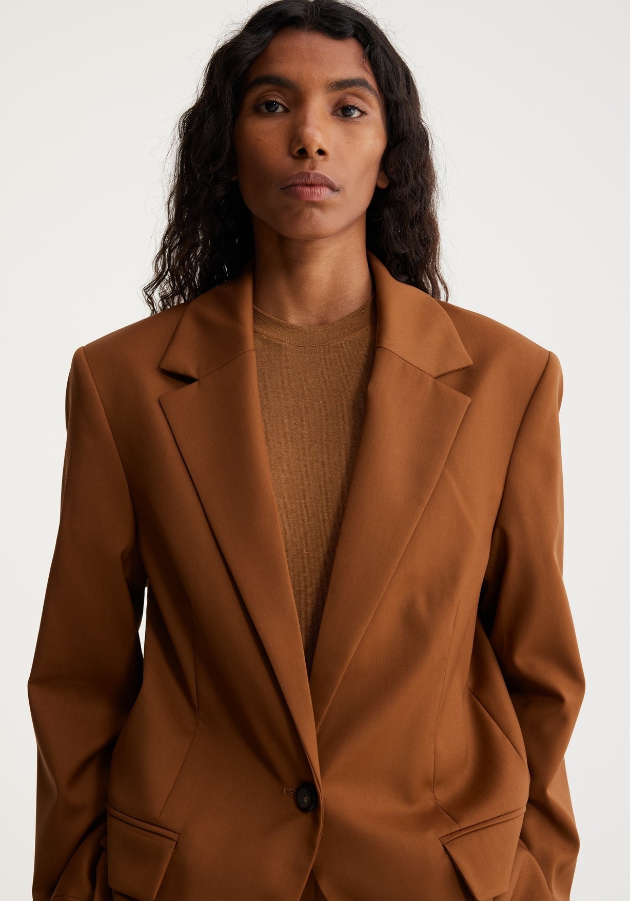 RÓHE SINGLE BREASTED RELAXED BLAZER - RUST