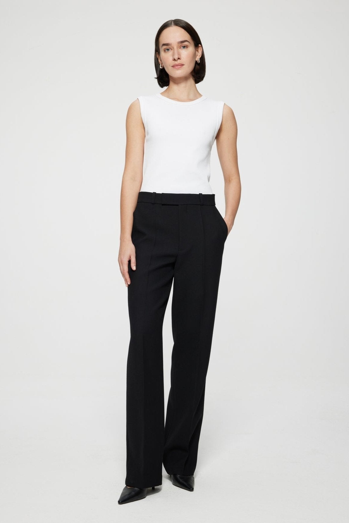 RÓHE STRAIGHT LEG TAILORED TROUSERS - NOIR