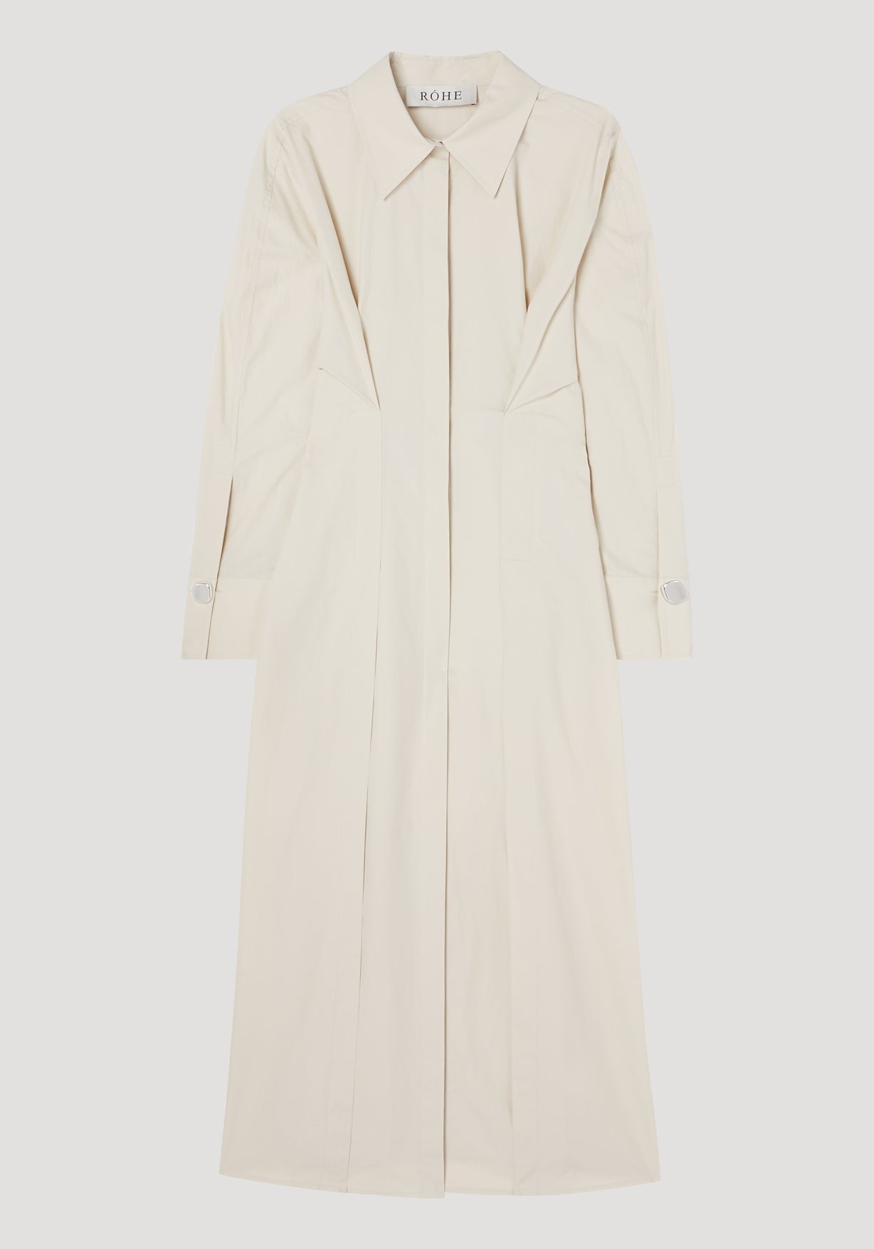 RÓHE WAISTED POPLIN DRESS - SAND