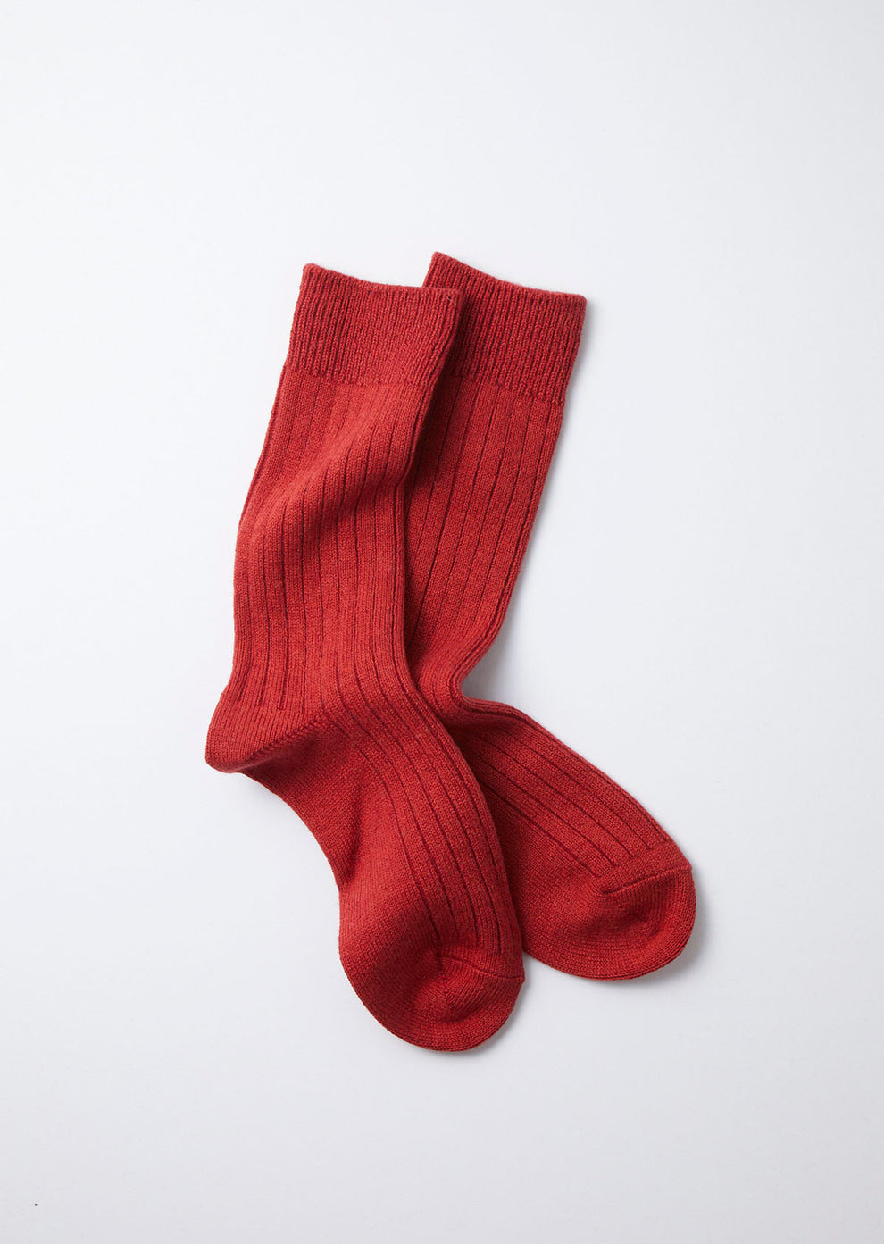 ROTOTO COTTON WOOL RIBBED CREW SOCKS - RED