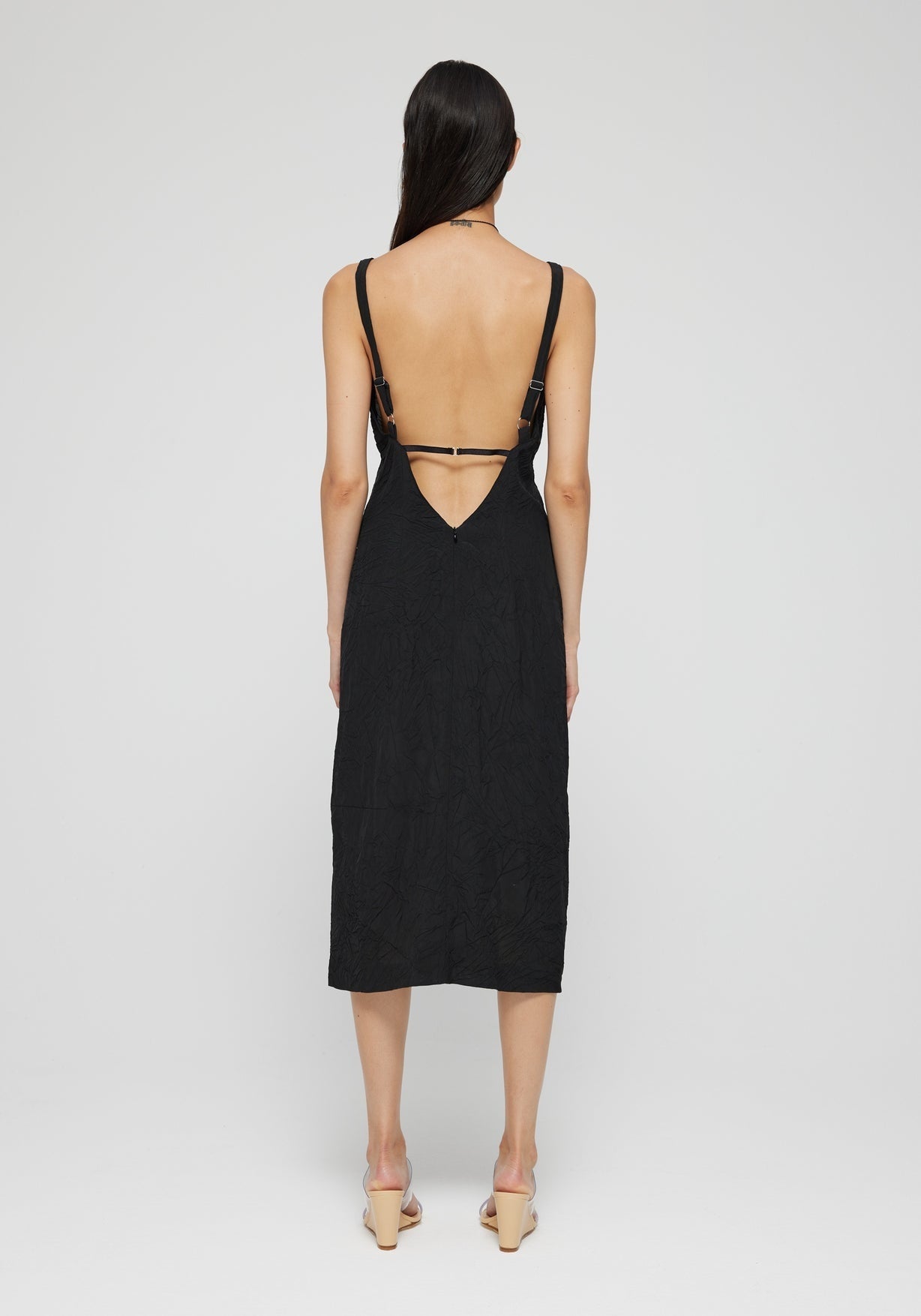 RÓHE SHORT ORGANIC SHAPED DRESS - NOIR