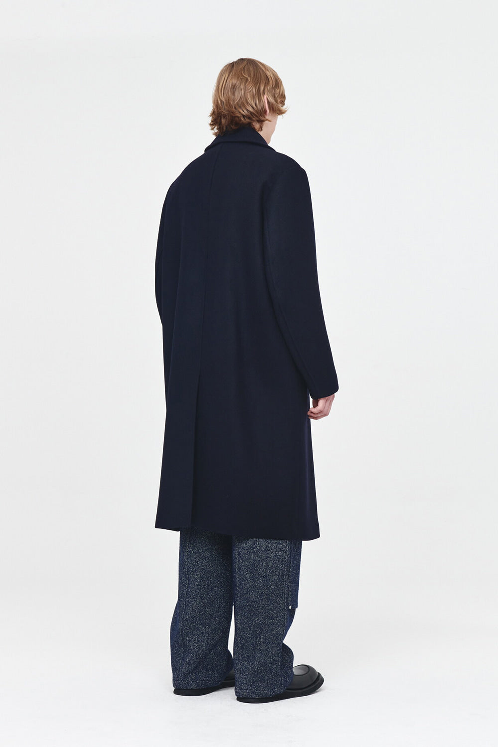 AFTER PRAY SHERMAN LONG PEACOAT - NAVY