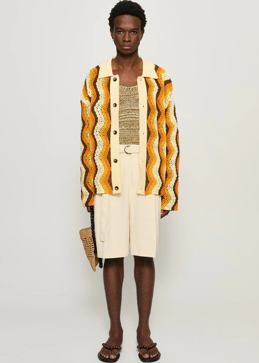 CMMN SWDN MARSHALL BELTED SHORTS - CREAM