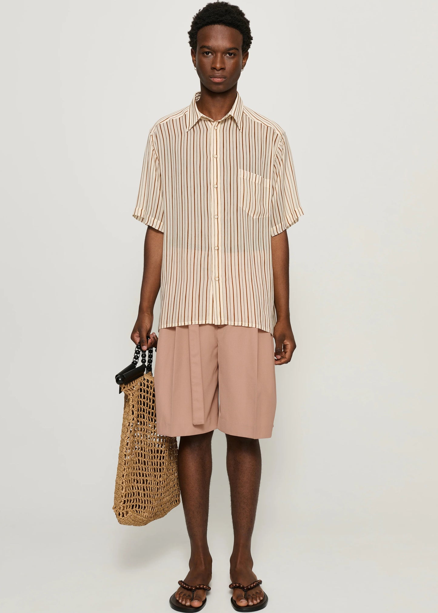 CMMN SWDN MARSHALL BELTED SHORTS - DUSTY PINK