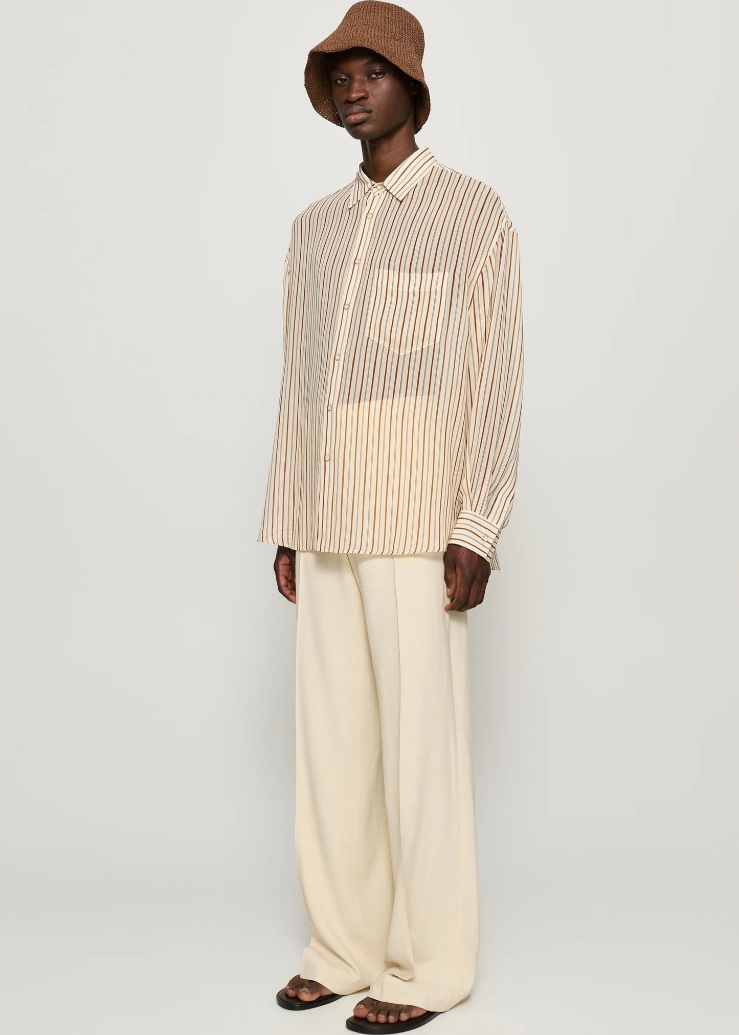CMMN SWDN OTTO TAILORED TROUSERS - CREAM