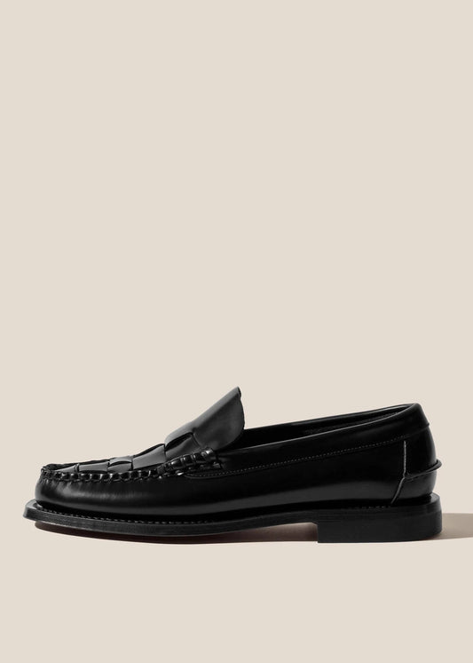 HEREU MEN NOMBELA INTERLACED SLIP ON LOAFER - BLACK
