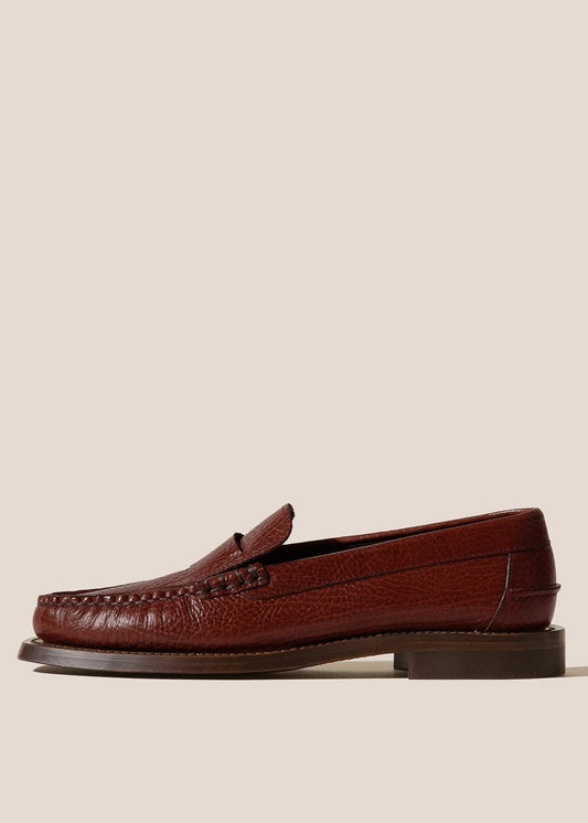 HEREU MEN SINEU GRAINY INTERLACE SLIP ON LOAFER - COGNAC
