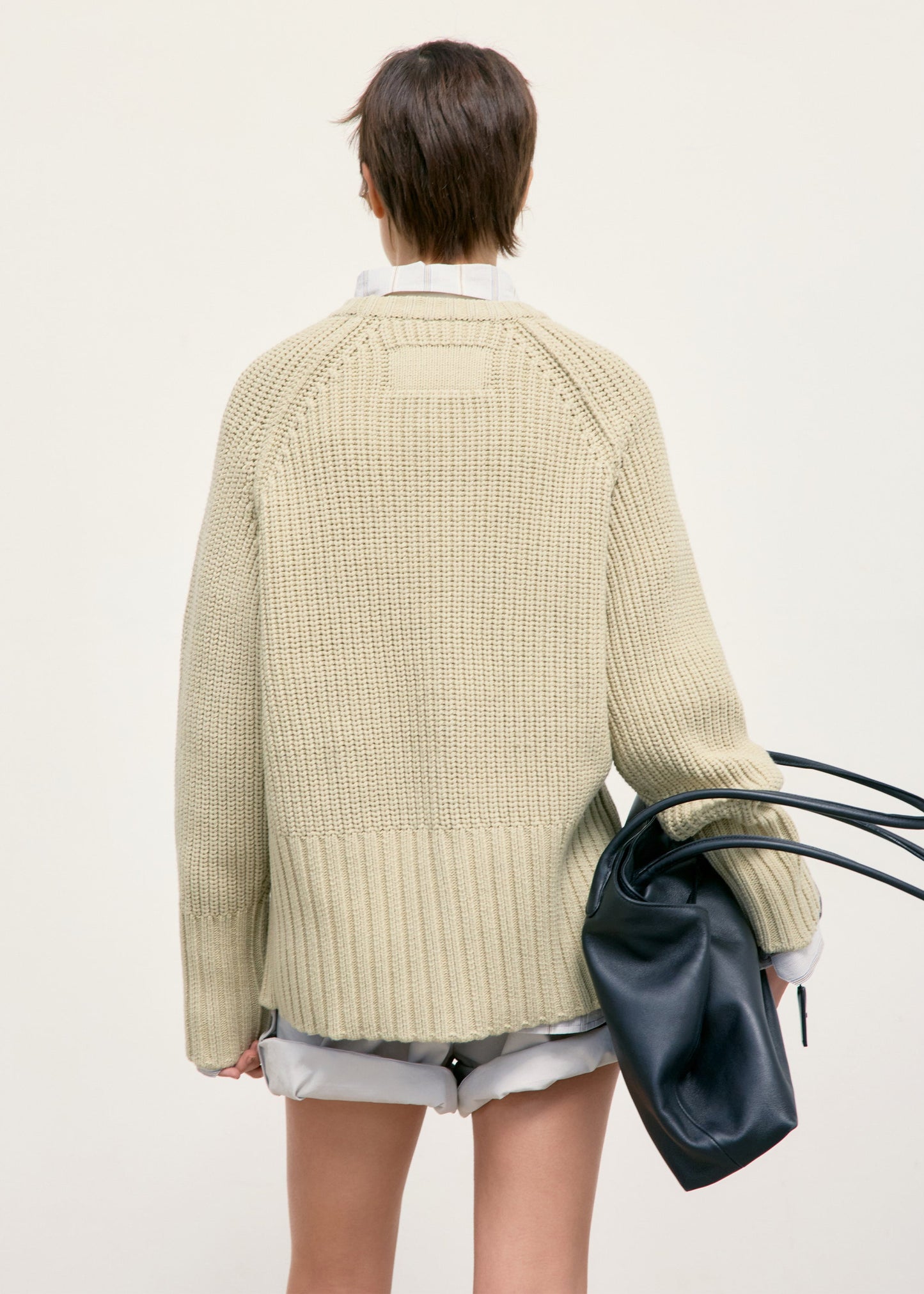 LOW CLASSIC CHUNKY RIB KNIT SWEATER - LIGHT GREEN
