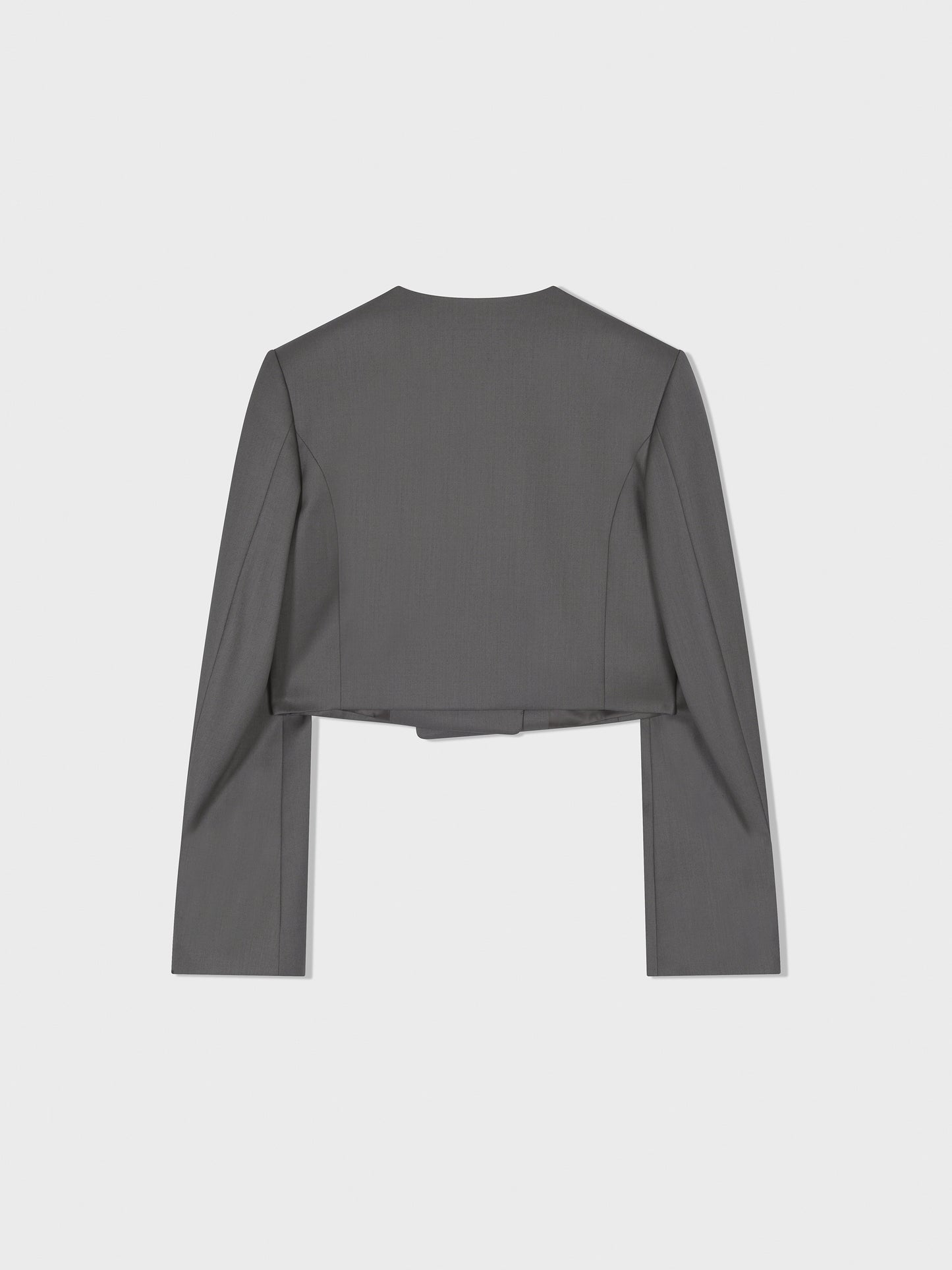 LOW CLASSIC COLLARLESS SHORT JACKET - GREY