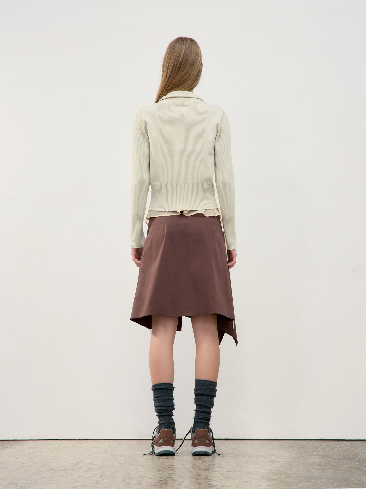 LOW CLASSIC HIGHNECK ZIP-UP KNIT TOP - MINT