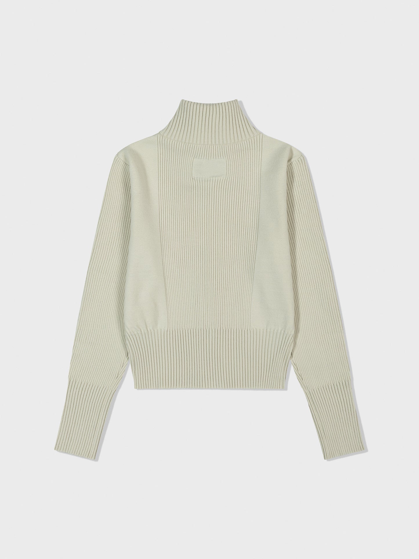 LOW CLASSIC HIGHNECK ZIP-UP KNIT TOP - MINT