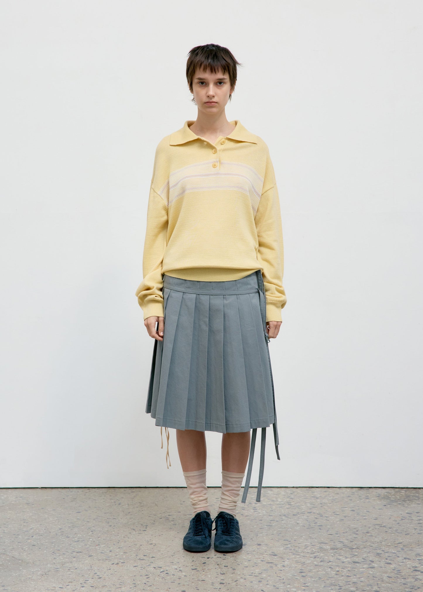 LOW CLASSIC MULTI STRIPE PIQUE KNIT TOP - YELLOW