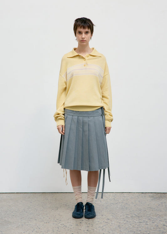 LOW CLASSIC MULTI STRIPE PIQUE KNIT TOP - YELLOW