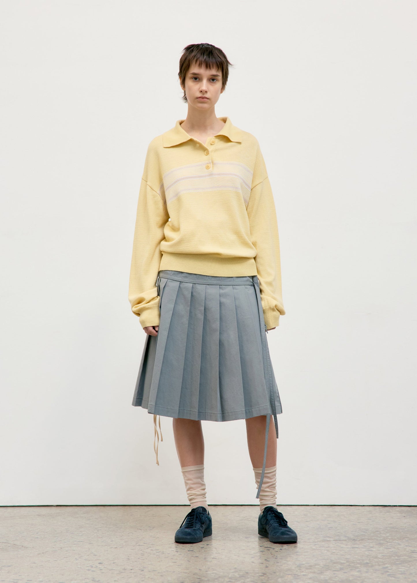 LOW CLASSIC MULTI STRIPE PIQUE KNIT TOP - YELLOW