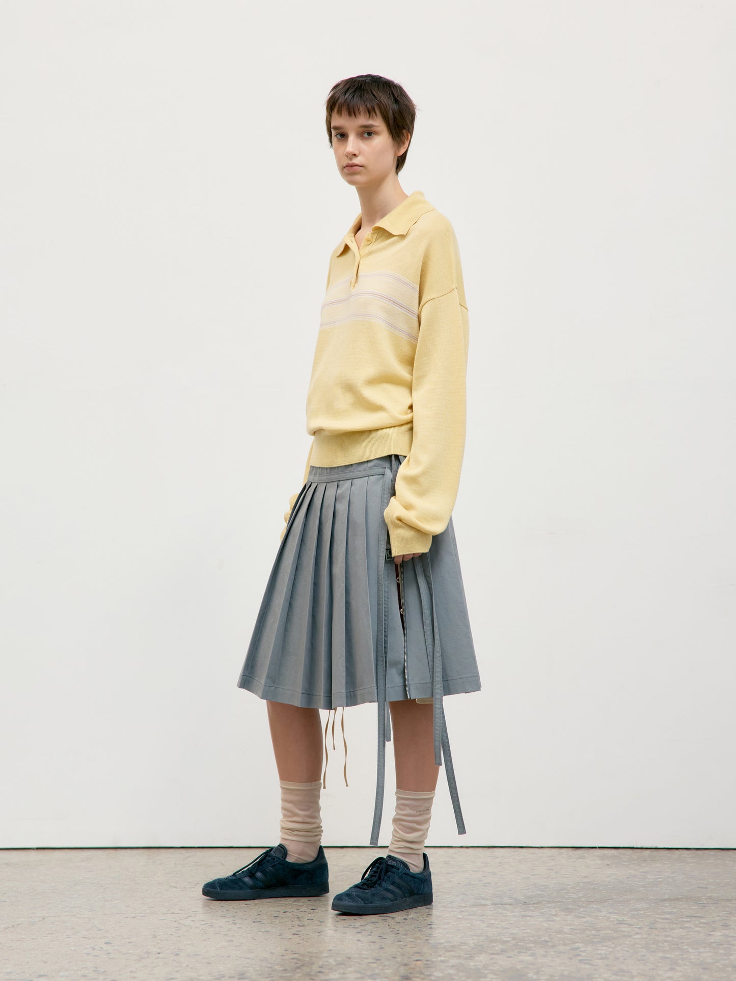 LOW CLASSIC MULTI STRIPE PIQUE KNIT TOP - YELLOW