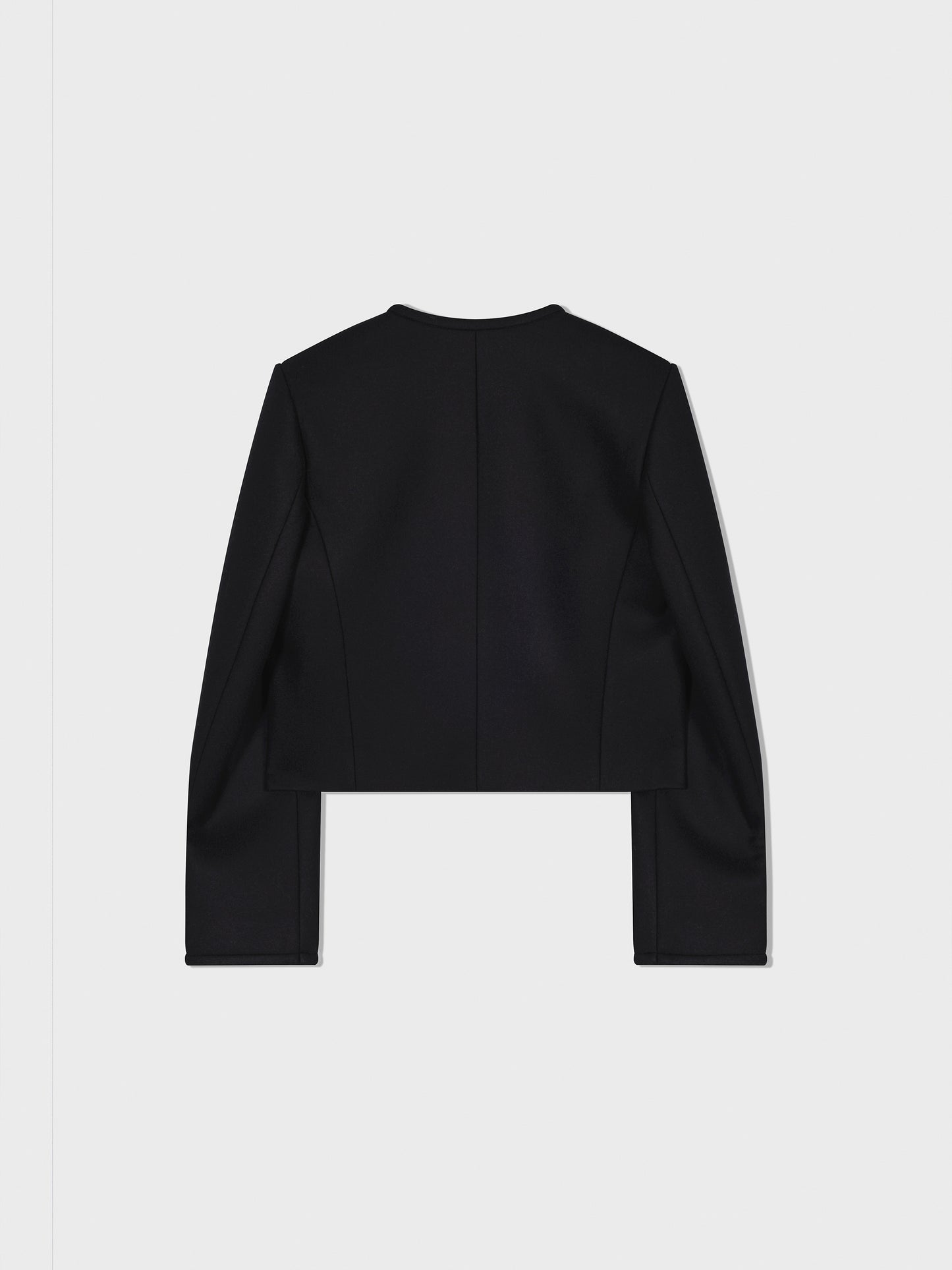 LOW CLASSIC ROUND NECK SHORT JACKET - BLACK