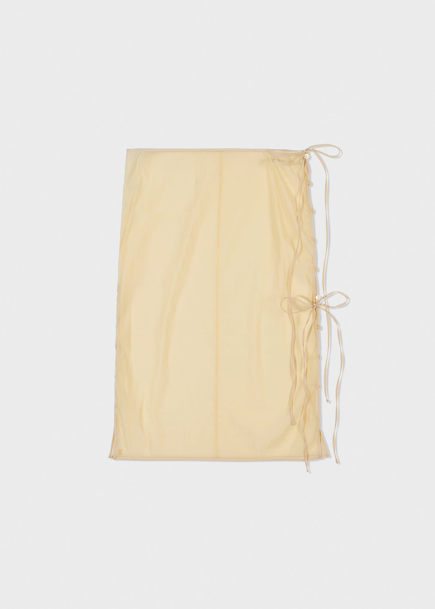 LOW CLASSIC SEE-THROUGH BUTTON LOOP SKIRT - BEIGE