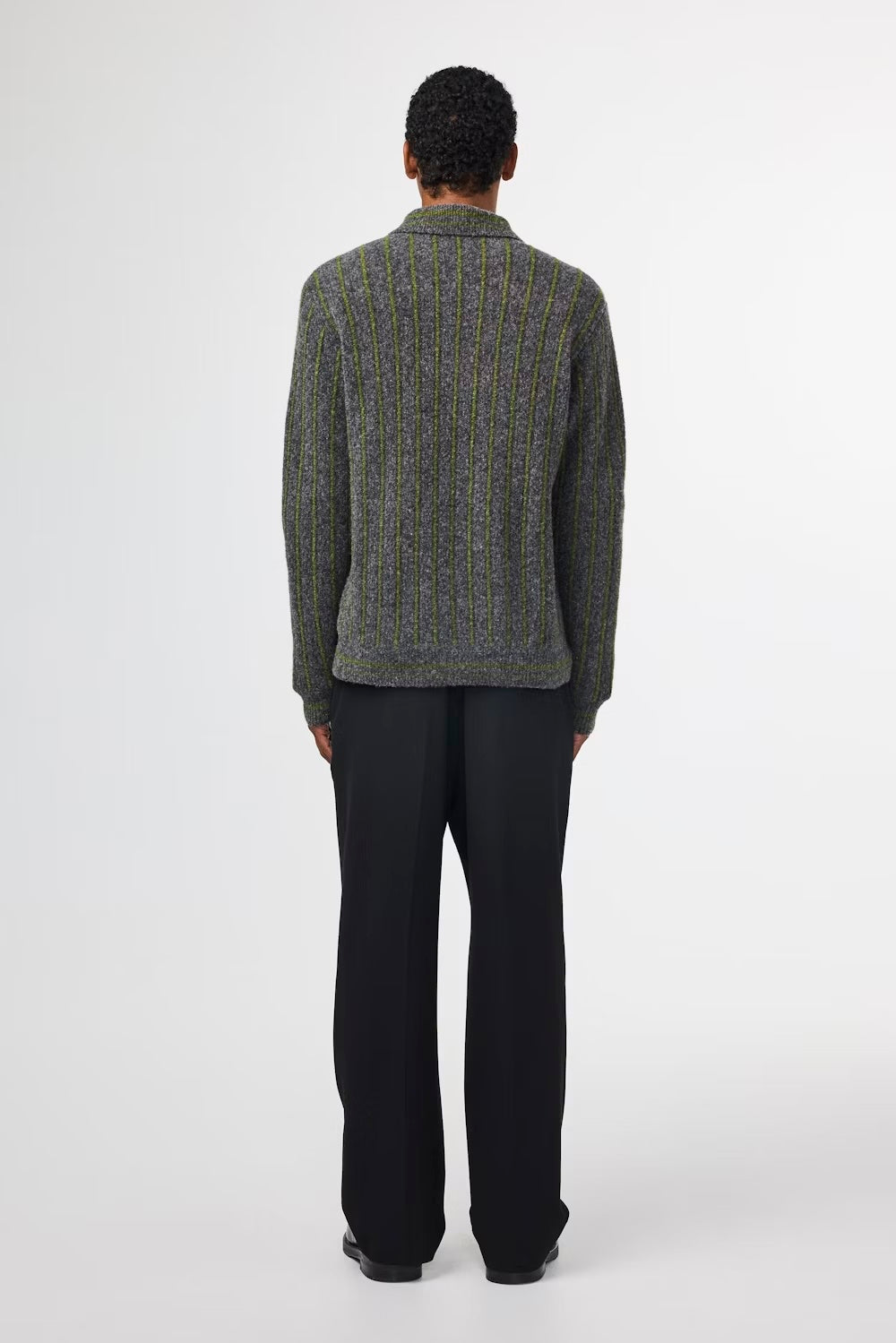 NN07 DARREN POLO CARDIGAN - MEDIUM GREY MELANGE