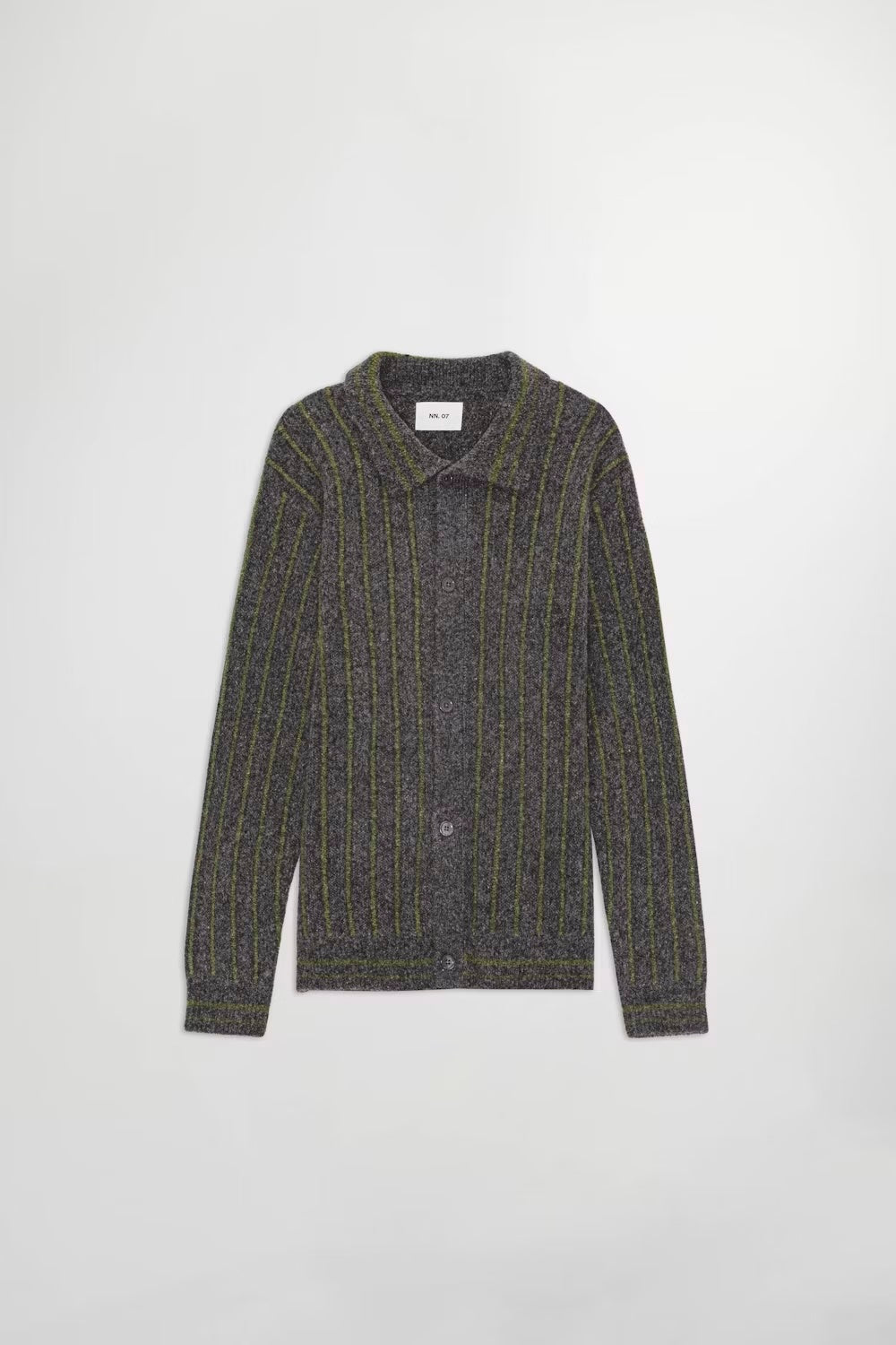 NN07 DARREN POLO CARDIGAN - MEDIUM GREY MELANGE