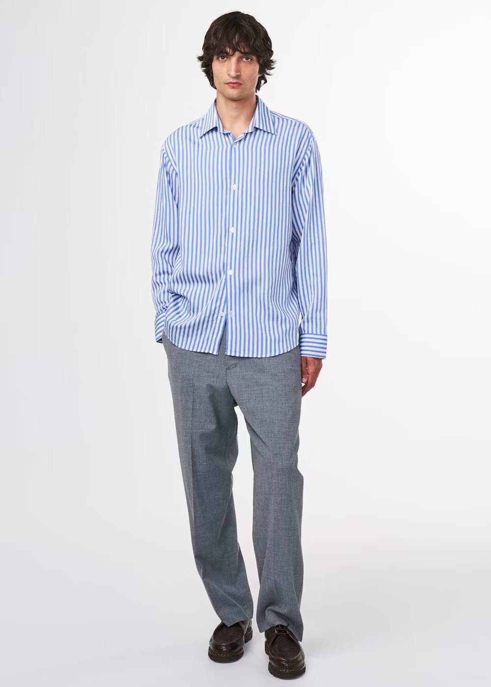 NN07 FREDDY BUTTON UP SHIRT - BLUE STRIPE