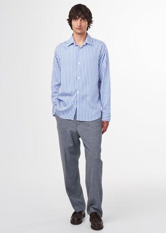 NN07 FREDDY BUTTON UP SHIRT - BLUE STRIPE