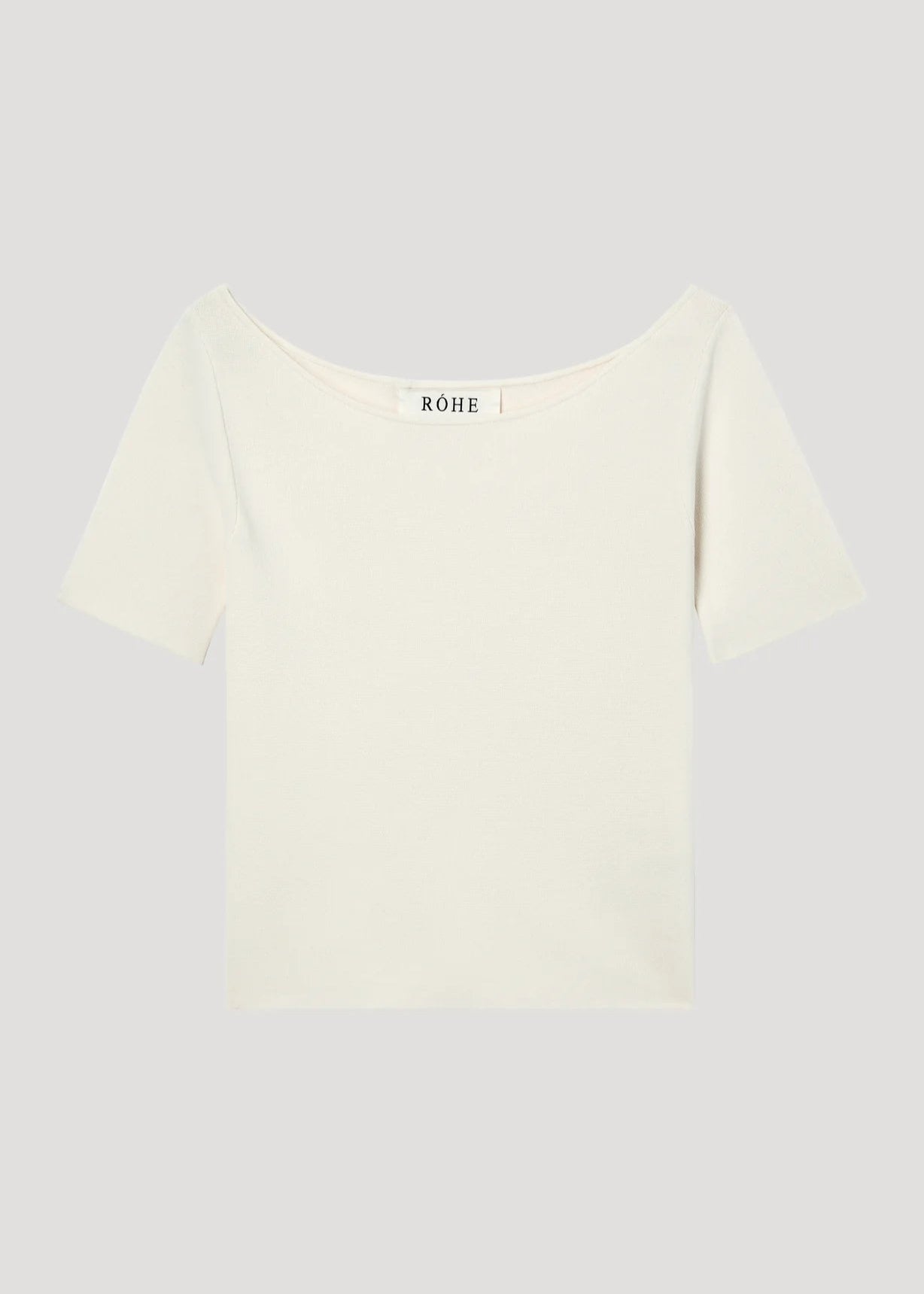 RÓHE BOAT NECK KNITTED TOP - OFF-WHITE