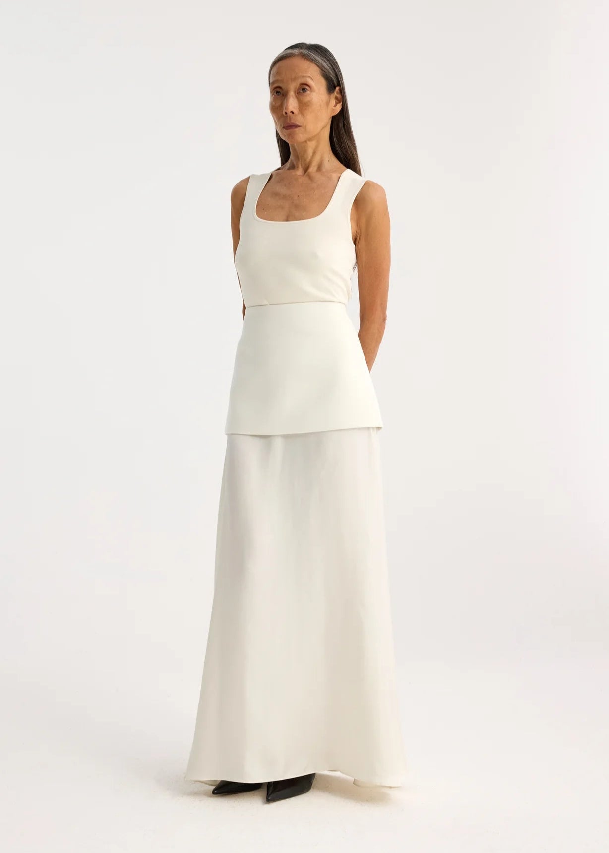 RÓHE BUSTIER SHAPED KNITTED TOP - OFF-WHITE
