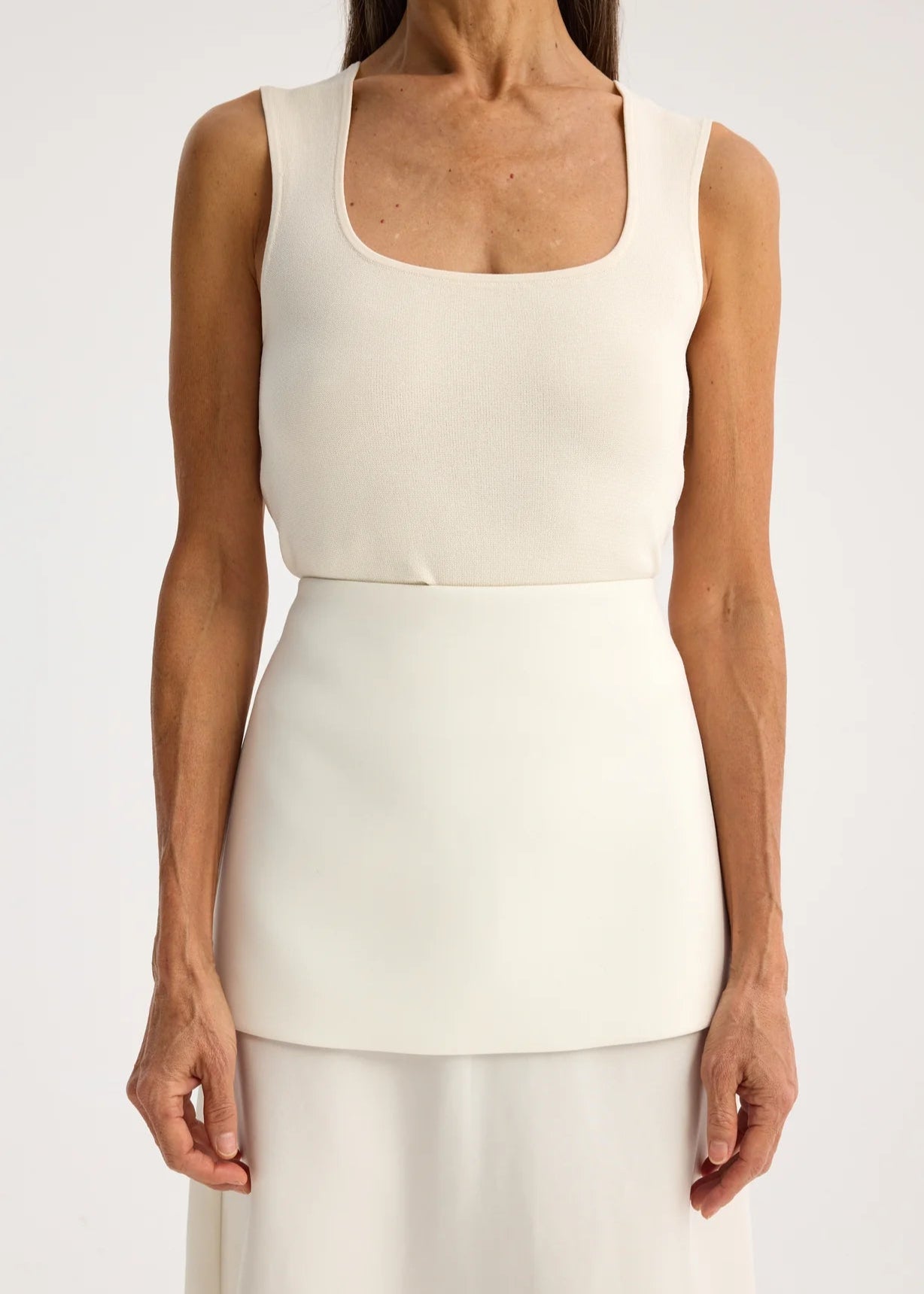 RÓHE BUSTIER SHAPED KNITTED TOP - OFF-WHITE