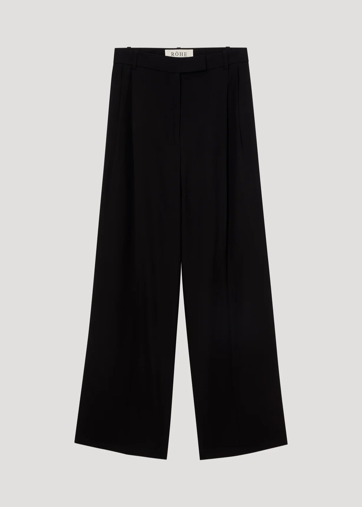 RÓHE MID-WAISTED PLEATED TROUSERS - BLACK