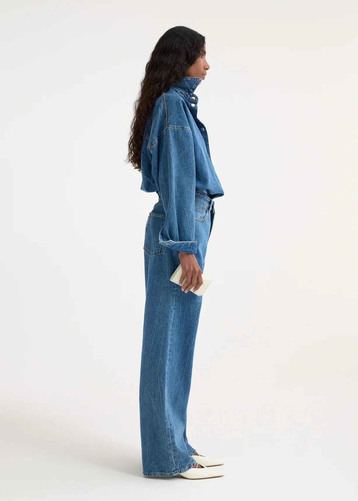RÓHE BAGGY FIT DENIM - MID DENIM BLUE