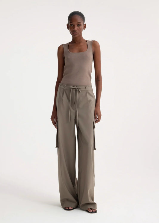 RÓHE BUSTIER SHAPED KNITTED TOP - TAUPE