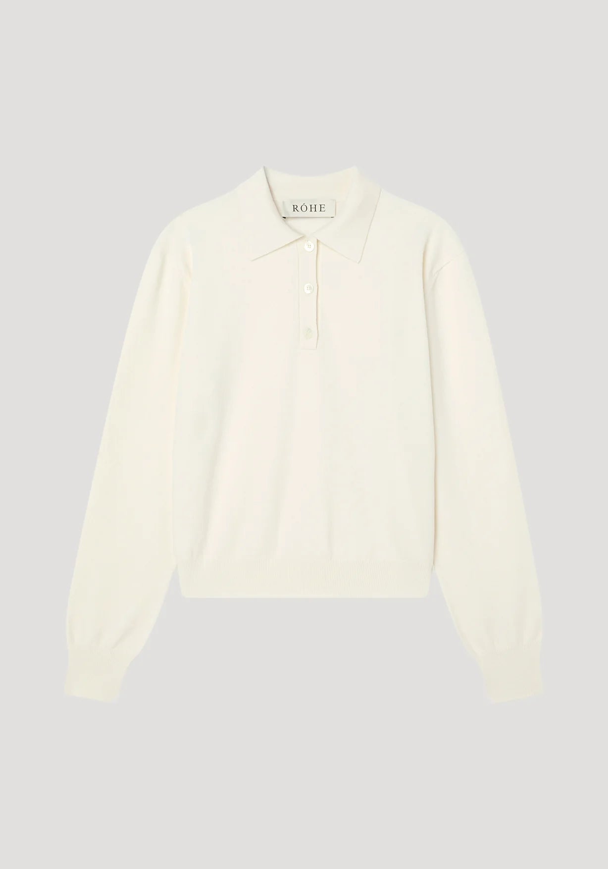 RÓHE CASHMERE MERINO WOOL POLO - OFF-WHITE