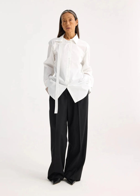 RÓHE DECONSTRUCTED COTTON SHIRT - OPTIC WHITE