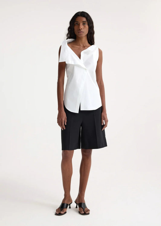 RÓHE DECONSTRUCTED OFF-SHOULDER TOP - OPTIC WHITE