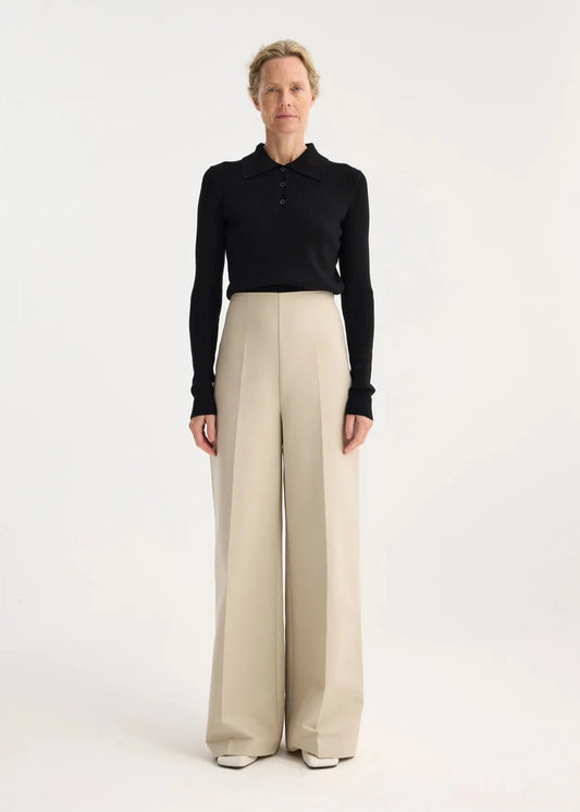 RÓHE PALAZZO LEG SHAPED TROUSERS - SAND