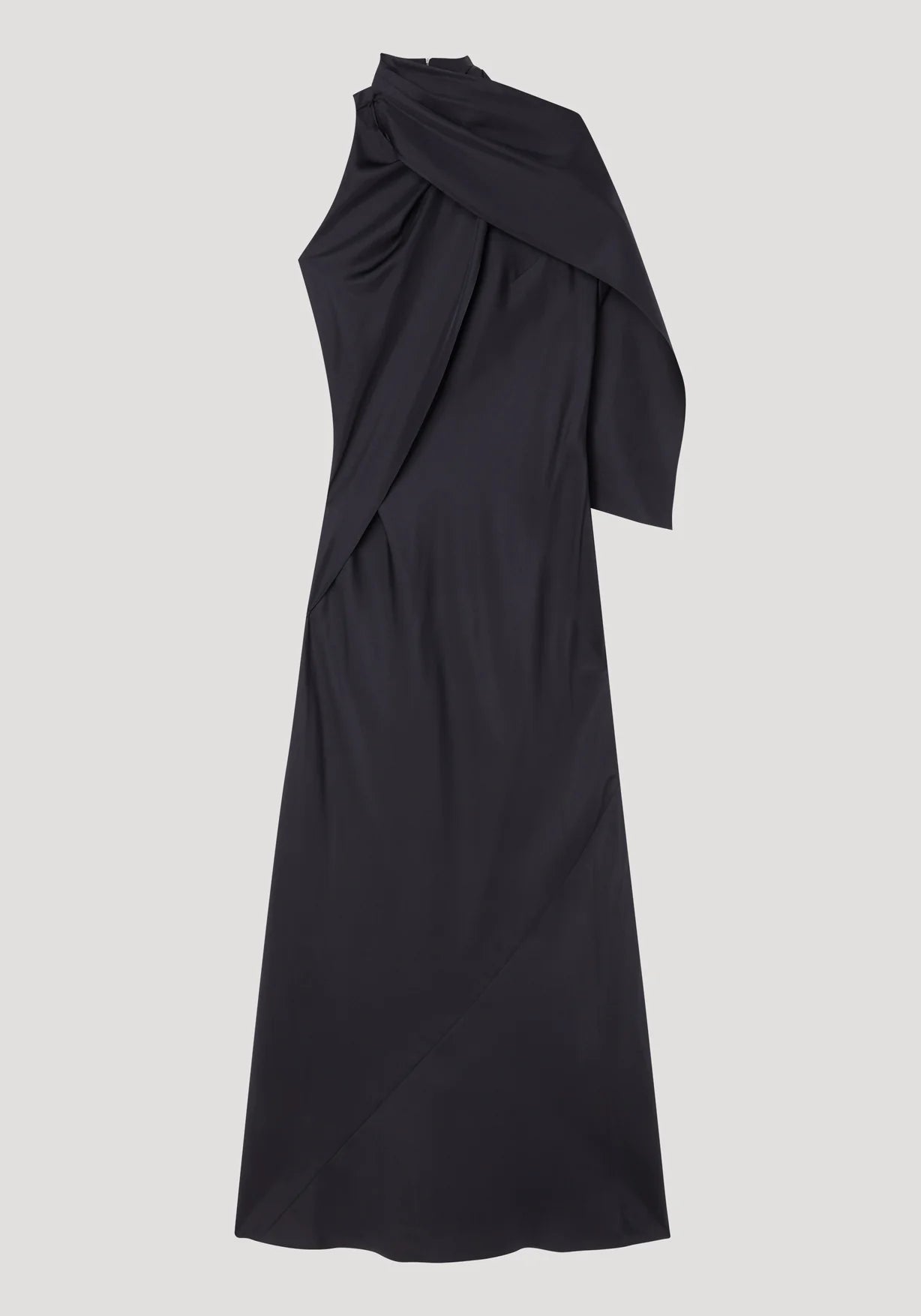 RÓHE SILK FOULARD HALTER DRESS - NAVY