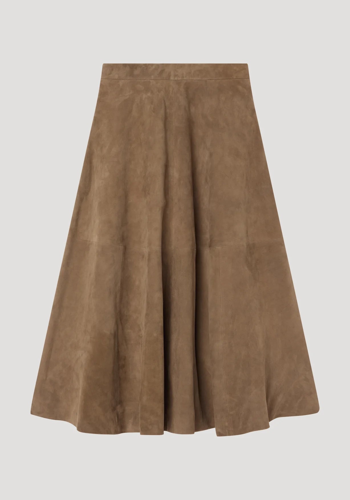 RÓHE SUEDE A-LINE SKIRT - LIGHT KHAKI