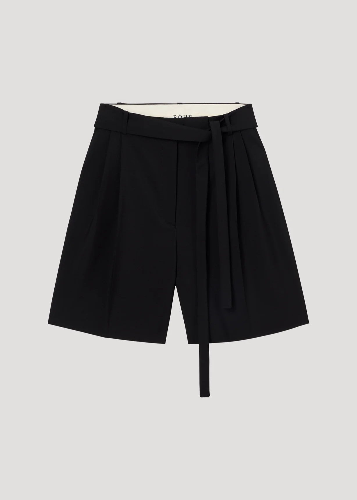 RÓHE TAILORED SHORTS WITH BELT - BLACK