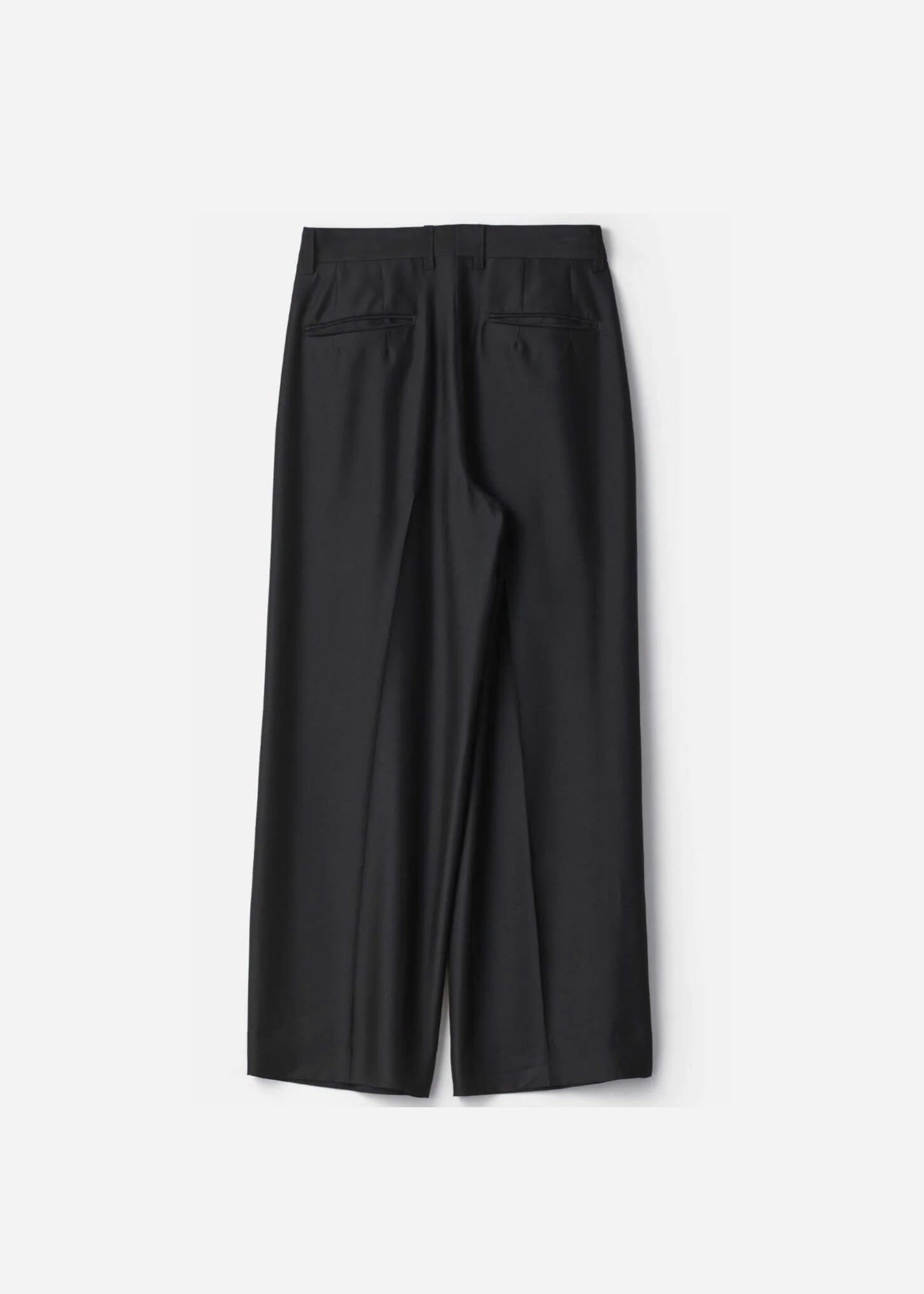 SSSTEIN DOUBLE WEAVE LONG WIDE TROUSERS - DARK NAVY