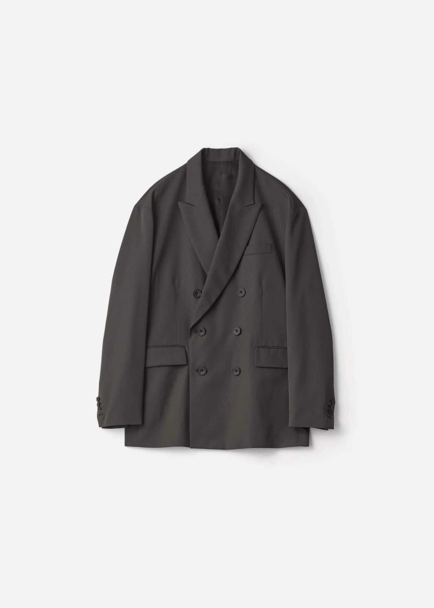 SSSTEIN OVERSIZED DOUBLE BREASTED JACKET - GREY KHAKI