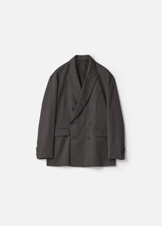 SSSTEIN OVERSIZED DOUBLE BREASTED JACKET - GREY KHAKI